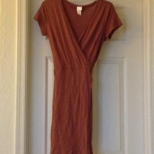 H&M brownish red midi dress.